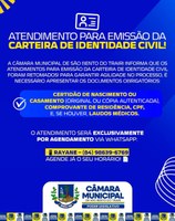 Estamos de volta com o atendimento para emissão da Carteira de Identidade Civil! 📢
